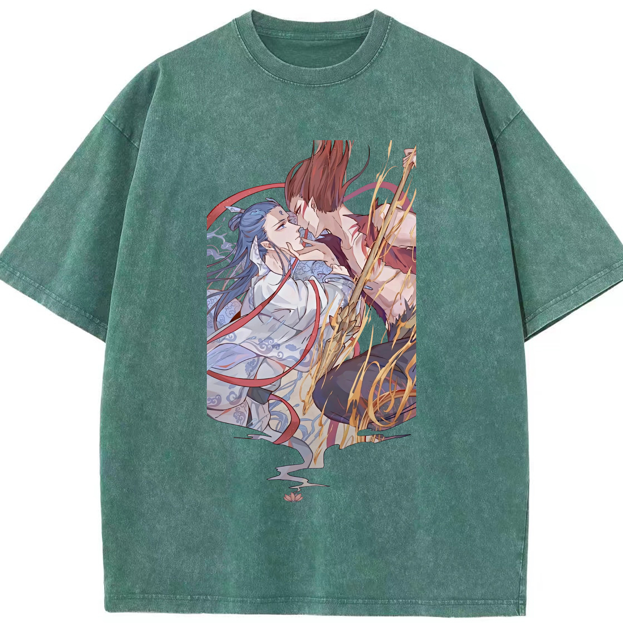 （画像用） Ne Zha 2 ナタ 魔童の大暴れ 綿100% ヴィンテージ風 半袖Tシャツ（フロントプリント）